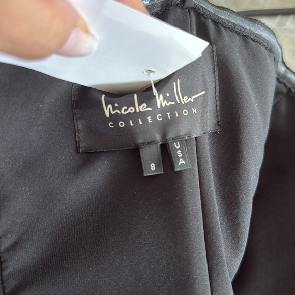 Nicole Miller Brand New Strapless Black and Copper Floral Dress - Picture 14 of 16